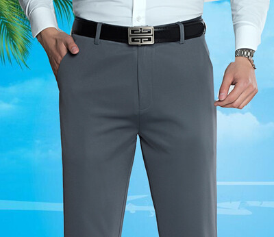 Vasarinės plonos vyriškos ledinės šilko keturių pusių elastinės laisvalaikio kelnės Tėvo kelnės Laisvos kelnės vidutinio amžiaus ir pagyvenusiems žmonėms