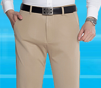 Vasarinės plonos vyriškos ledinės šilko keturių pusių elastinės laisvalaikio kelnės Tėvo kelnės Laisvos kelnės vidutinio amžiaus ir pagyvenusiems žmonėms