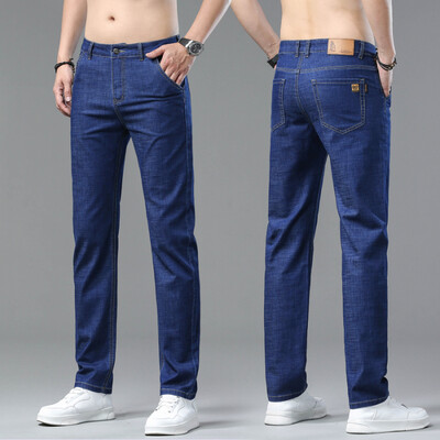 Meeste teksapüksid õhukesed suvised sügisesed vabaaja vabad sirged teksad Kvaliteetsed meeste teksapüksid, uued teksapüksid meestele