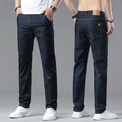 Meeste teksapüksid õhukesed suvised sügisesed vabaaja vabad sirged teksad Kvaliteetsed meeste teksapüksid, uued teksapüksid meestele