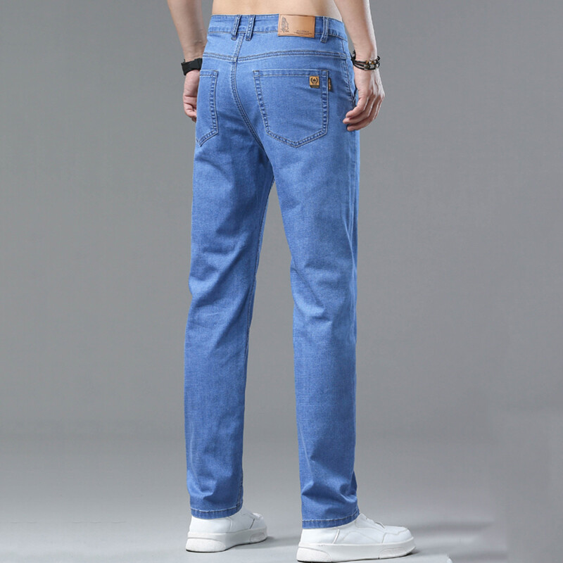 Meeste teksapüksid õhukesed suvised sügisesed vabaaja vabad sirged teksad Kvaliteetsed meeste teksapüksid, uued teksapüksid meestele