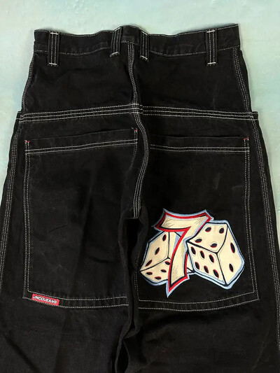 Gatvės apranga JNCO Jeans Y2k hip-hop animacinių filmų grafinis spaudinys Vintage Baggy džinsai juodos kelnės Vyriškos moteriškos kelnės aukštu juosmeniu plačiomis kojomis
