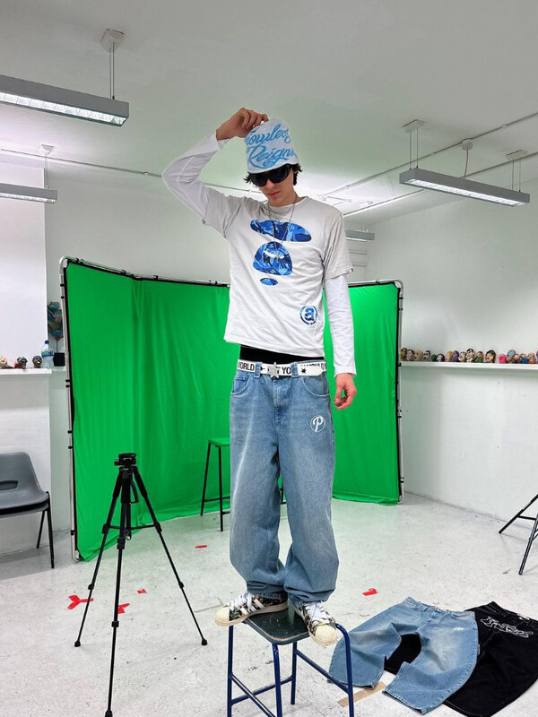 Blugi largi, casual, cu picioare late, pentru bărbați, blugi cu imprimeu hip hop, retro, la moda, negru, blugi cu talie înaltă, Y2k, îmbrăcăminte pentru bărbați 2023