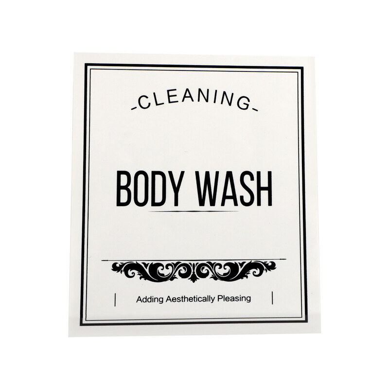 Ristkülikukujuline dušigeeli etikett isekleepuv kleebis kätepuhastusvahendi šampooni ID-paberi palsami veekindlale kleebisele