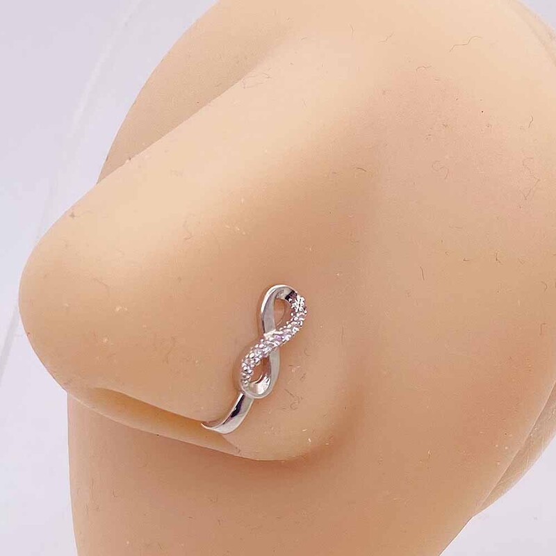 Tarpvalstybinis karštas išpardavimas atviras nosies žiedas netikras nosies nagas meilė kryžius triušis medumi inkrustuotas cirkonio nagas be auskarų