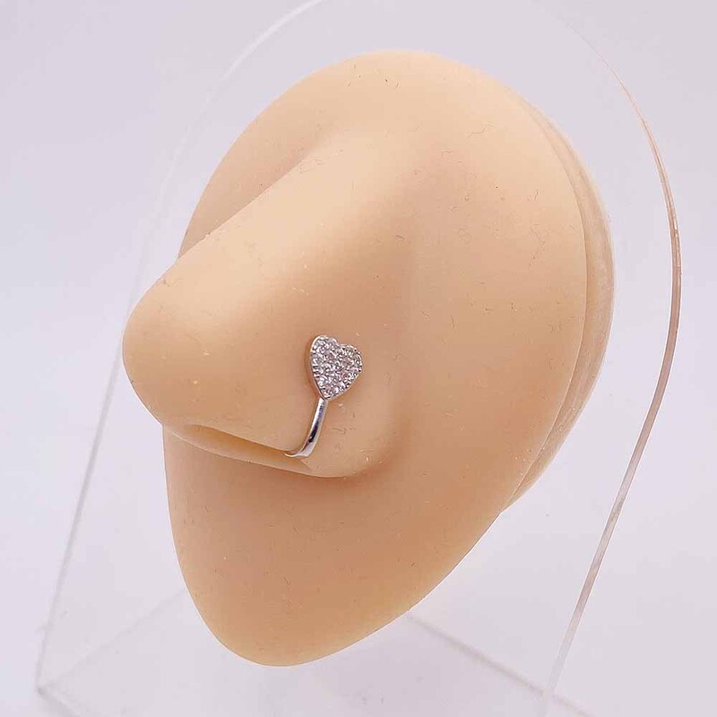 Tarpvalstybinis karštas išpardavimas atviras nosies žiedas netikras nosies nagas meilė kryžius triušis medumi inkrustuotas cirkonio nagas be auskarų