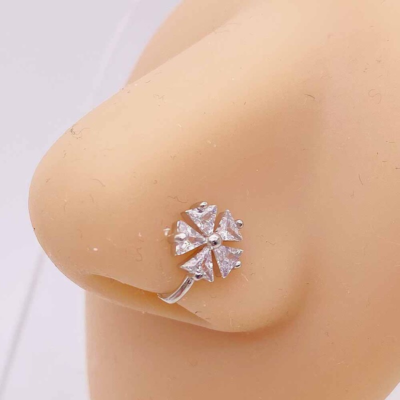 Tarpvalstybinis karštas išpardavimas atviras nosies žiedas netikras nosies nagas meilė kryžius triušis medumi inkrustuotas cirkonio nagas be auskarų