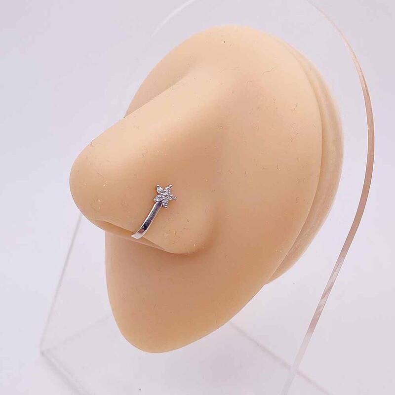 Tarpvalstybinis karštas išpardavimas atviras nosies žiedas netikras nosies nagas meilė kryžius triušis medumi inkrustuotas cirkonio nagas be auskarų