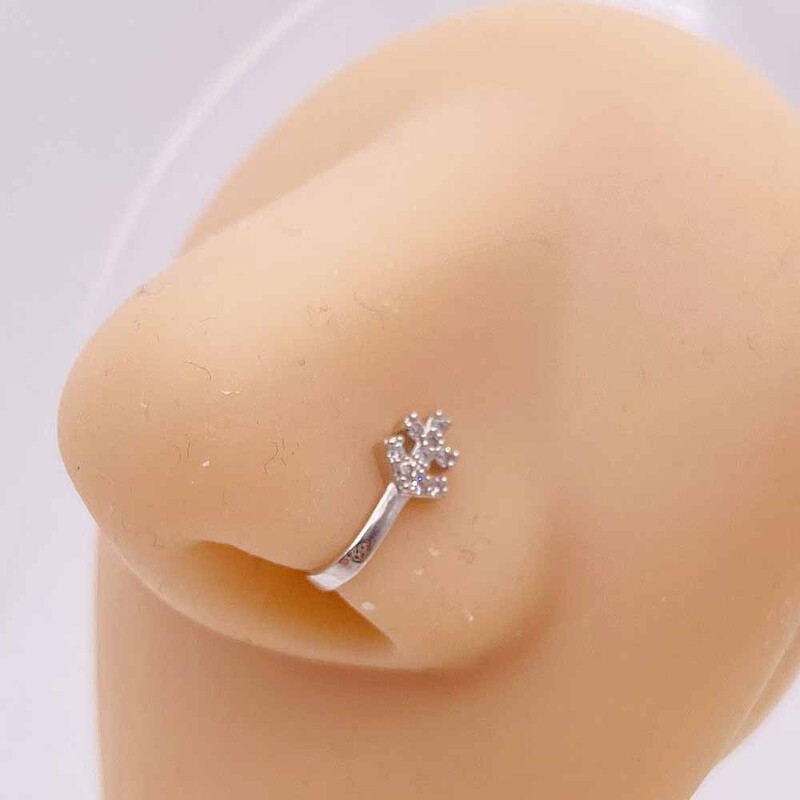 Tarpvalstybinis karštas išpardavimas atviras nosies žiedas netikras nosies nagas meilė kryžius triušis medumi inkrustuotas cirkonio nagas be auskarų