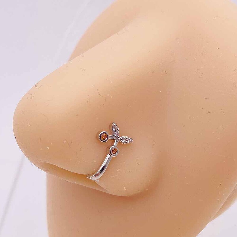 Tarpvalstybinis karštas išpardavimas atviras nosies žiedas netikras nosies nagas meilė kryžius triušis medumi inkrustuotas cirkonio nagas be auskarų