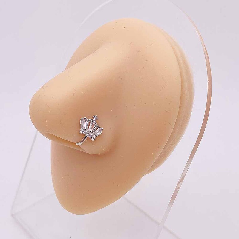 Tarpvalstybinis karštas išpardavimas atviras nosies žiedas netikras nosies nagas meilė kryžius triušis medumi inkrustuotas cirkonio nagas be auskarų