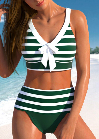 Naiste uus suvine kaheosaline ujumistrikoo musta ja valge trükiga seksikas pitsiline vabaaja rannaujumistrikoo S-6XL