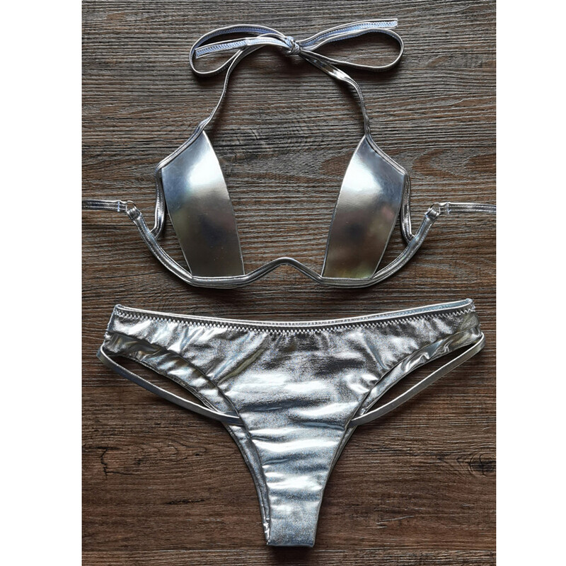 VIKINII Bikini scobiți 2024, haine de plajă sexy pentru fete, costume de baie pentru femei, costum de baie brazilian push up, set de bikini cu sârmă