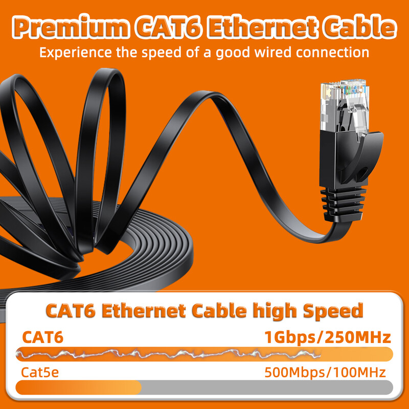 Cat6 Ethernet kabelis UTP 1Gpbs tīkla interneta kabelis RJ45 Lan ielāpu vads modemam klēpjdatora maršrutētāja kabelis Ethernet CAT 6