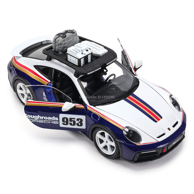 Bburago 1:24 Scale Porsche 911 Dakar Weissach sulamist võidusõiduauto sulam Luksussõiduk Diecast Car Model Mänguasjade kollektsioon Kingitus