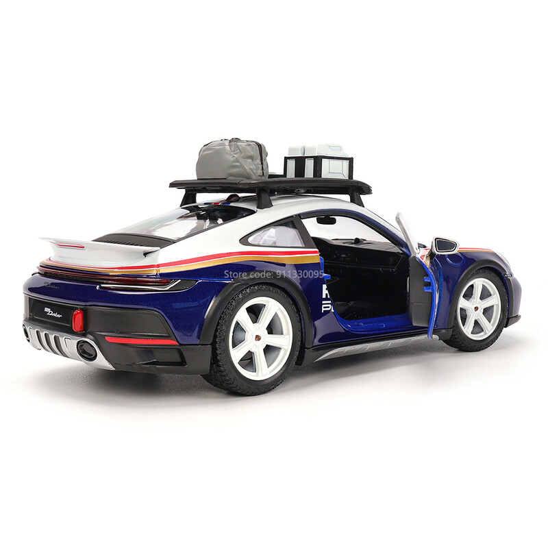 Bburago 1:24 Scale Porsche 911 Dakar Weissach sulamist võidusõiduauto sulam Luksussõiduk Diecast Car Model Mänguasjade kollektsioon Kingitus