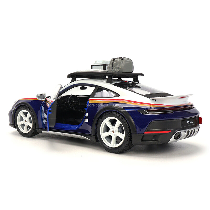 Bburago 1:24 Scale Porsche 911 Dakar Weissach sulamist võidusõiduauto sulam Luksussõiduk Diecast Car Model Mänguasjade kollektsioon Kingitus