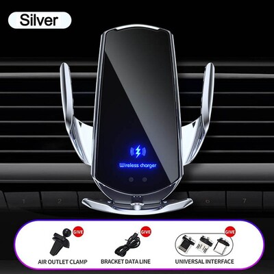 Q3 Έξυπνος αισθητήρας τηλεφώνου αυτοκινήτου Ασύρματος φορτιστής 15W γρήγορης φόρτισης αυτόματης σύσφιξης θήκη τηλεφώνου αυτοκινήτου για iPhone και όλα τα Qi Enable Android