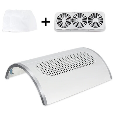 Võimas küünte imemise tolmukoguja, madala müratasemega 3/1 ventilaatoriga tugev küünte tolmuimeja 2 tolmukogumiskotiga, küünekunsti varustus