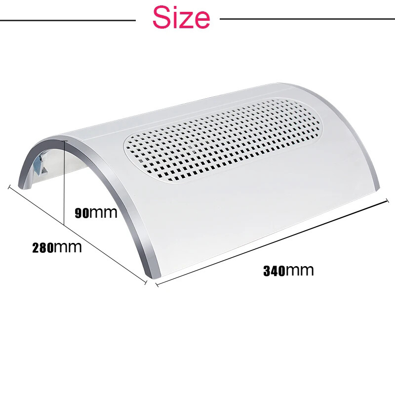 Võimas küünte imemise tolmukoguja, madala müratasemega 3/1 ventilaatoriga tugev küünte tolmuimeja 2 tolmukogumiskotiga, küünekunsti varustus