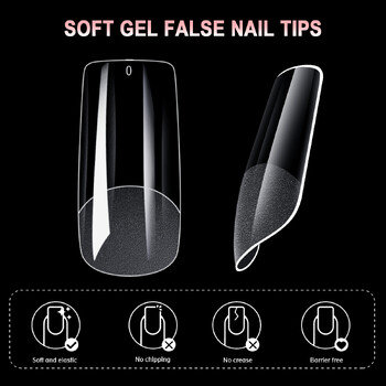 600 τμχ Πλήρες κάλυμμα Press On Nail Tips Stiletto Almond Square Coffin French False Fake Soak Off Gel Επέκτασης Νυχιών Κάψουλα