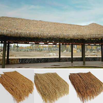 Προσομοίωση πάνελ στέγης οικιακής αχυρίδας με φοίνικα Diy Roof Straw mat χαλί Κήπος Τοπίο επιβραδυντικό φλόγας Διακοσμητικό υλικό