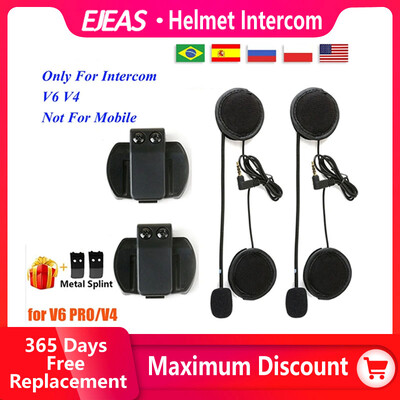 EJEAS V6 PRO Helmet Intercom Clip 3,5 mm mikrofonos hangszóró fejhallgató Vnetphone V4 motorkerékpár Bluetooth interfonhoz