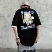 100% puuvillased meeste T-särgid Jaapani stiilis kass-anime graafilised topid lühikeste varrukatega suvised ülisuured riided O-kaelusega meeste särgid