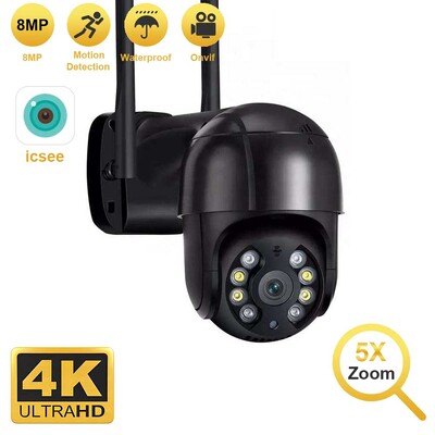 Cameră IP Wifi 4K 8MP 5MP H.265 Cameră PTZ pentru exterior fără fir Urmărire AI Cameră de securitate HD 3MP 1080P CCTV Supraveghere P2P ICsee