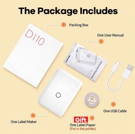 Χαρτί αυτοκόλλητο Niimbot D110 Ασύρματο εκτυπωτή ετικετών Εκτυπωτής τσέπης χειρός Θερμικός δείκτης αυτοκόλλητου τιμής Αυτοκόλλητο στο σπίτι ΧΡΗΣΗ