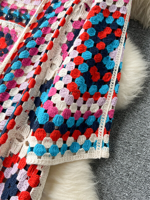 SINGREINY Cardigan lung tricot de vară, elegant, cu mânecă lungă, cu cârlig, design retro, pentru damă, ocazional, pulover, rochii largi de plajă