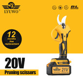 Foarfece de tăiere fără fir reîncărcabile LYUWO, unealtă electrică de tăiere în ghiveci pentru pomi fructiferi, 20 V fără perii, 30 mm