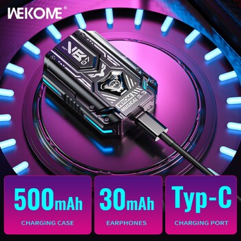 WEKOME Ασύρματα ακουστικά Bluetooth Ακουστικά Mecha Style Music, Rail Slider Άνοιγμα, Χαμηλή καθυστέρηση με το δάχτυλο χειριστήριο αφής για Gamer