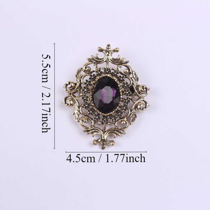 Broșă din cristal de aur galvanizat, broșă vintage pentru femei, accesorii individuale la modă, gata pentru en-gros