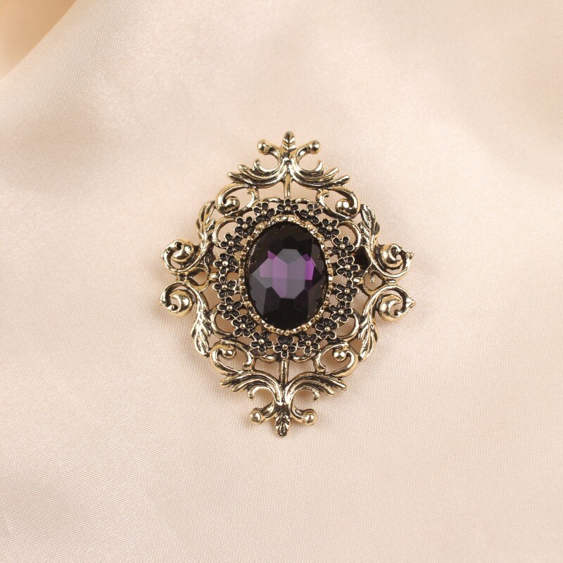 Broșă din cristal de aur galvanizat, broșă vintage pentru femei, accesorii individuale la modă, gata pentru en-gros