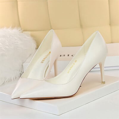 2023 Moterys 7,5 cm 10,5 cm aukštakulniai Pompos Moterys Vestuvių Scarpins Stripper Žemakulniai plius dydžio Fetish Party Mėlyni rožiniai batai