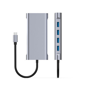 11-σε-1 Type-c USB 3.0 Hub σταθμός σύνδεσης φορητού υπολογιστή πολλαπλών θυρών Τύπος C σε 4K HDMI VGA PD RJ45 100M Gigabit NIC