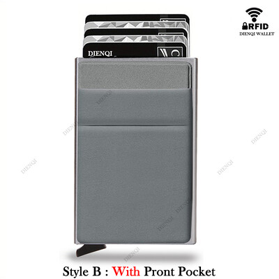 Suport pentru carduri de credit RFID pentru bărbați, subțiri, mini, portofele minimaliste, de lux, din metal, pentru cartea de identitate, portofel pentru bărbați, Carteras Choice