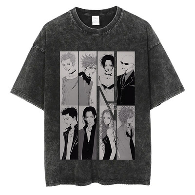 Japonijos anime Nana Osaki Print Vintage skalbti marškinėliai Harajuku Streetwear grafiniai marškinėliai vasaros trumpomis rankovėmis medvilniniai marškinėliai