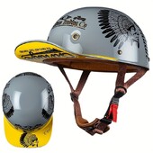 Motociklu ķivere Vīriešu retro moto ķiveres ar pusi sejas beisbola cepures personības Capacete De Moto DOT sertifikācijas riteņbraukšanas ķivere