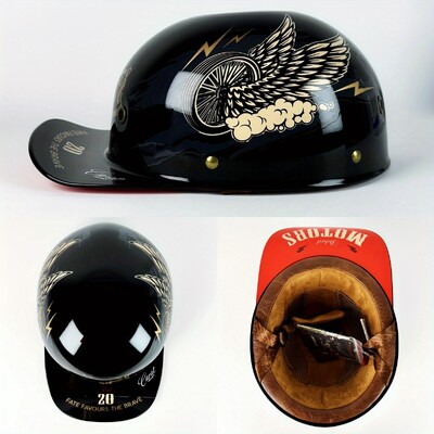 Motociklu ķivere Vīriešu retro moto ķiveres ar pusi sejas beisbola cepures personības Capacete De Moto DOT sertifikācijas riteņbraukšanas ķivere
