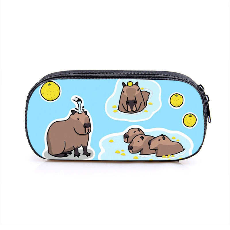 2024 Capybara Capibala Παιδική φορητή τσάντα μολυβιού για μαθητές Δημοτικού Σχολείου Μεγάλης χωρητικότητας Πολυεστερική τσάντα χαρτικής Τσάντα μολύβι 