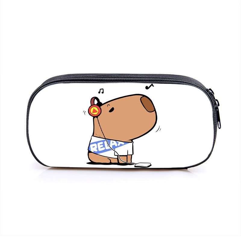 2024 Capybara Capibala Παιδική φορητή τσάντα μολυβιού για μαθητές Δημοτικού Σχολείου Μεγάλης χωρητικότητας Πολυεστερική τσάντα χαρτικής Τσάντα μολύβι 