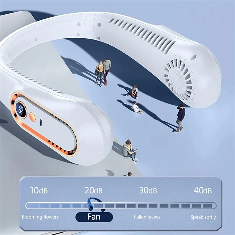 Kaela labadeta ventilaator Mini ülipika elueaga kaasaskantav laisk vaikne ventilaator USB laadimine üliõpilaste spordikontor digitaalne ekraan Võimsus 5 käiku