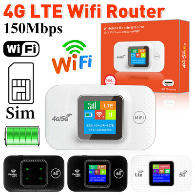 Router 4G Lte Wireless Wifi Modem portabil Mini hotspot exterior Buzunar Mifi 150mbps cu repetor pentru slotul cartelei Sim pentru masina in aer liber