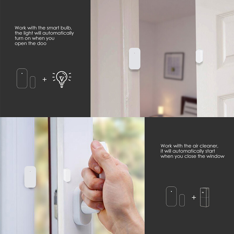 Senzor original Aqara pentru fereastră de ușă ZigBee Conexiune fără fir Senzorul de ușă inteligentă funcționează cu Mi Home HomeKit pentru aplicația Android iOS