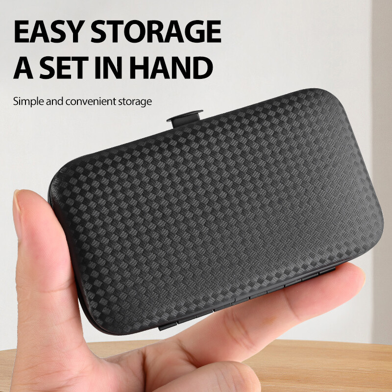 Kit de tuns pentru unghii, set de 7 piese, instrument de manichiură cu deschidere mare, unisex, mini cadou compact, pensete pentru cleme pentru sprâncene