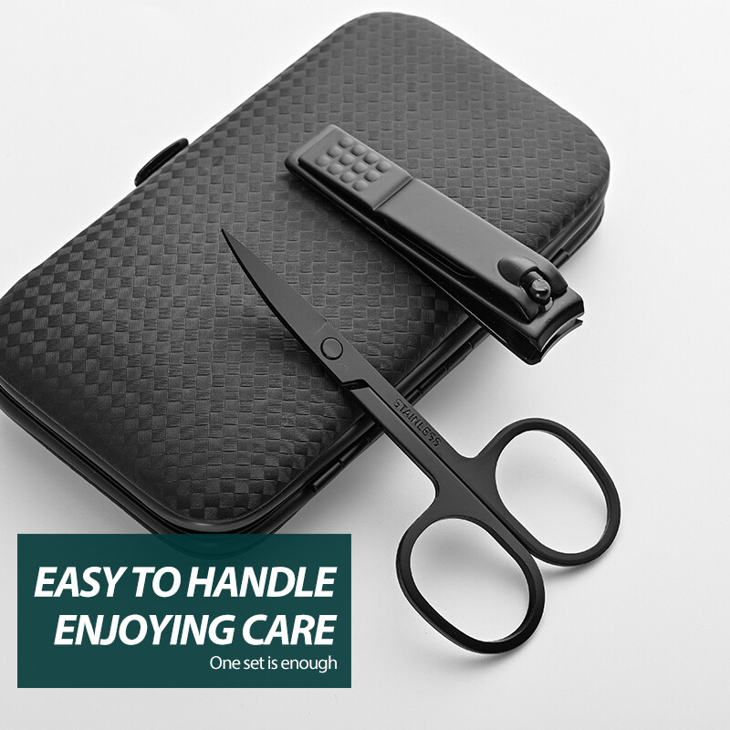 Kit de tuns pentru unghii, set de 7 piese, instrument de manichiură cu deschidere mare, unisex, mini cadou compact, pensete pentru cleme pentru sprâncene