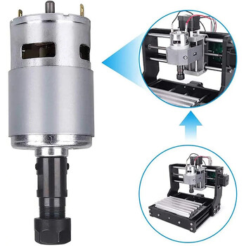 Yofuly CNC 775 Двигател на шпиндела Дървообработващи инструменти Сачмен лагер 20000 rpm Шпиндел за 3018 Pro Series CNC машина за гравиране и рязане