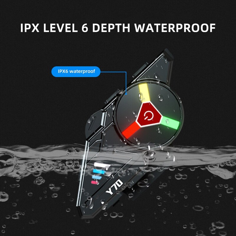 Y70 mootorratta Bluetooth-kiivri peakomplekt V5.3 RGB värvilised tuled kõrvaklapid IPX6 veekindel tugi 2 telefoni ühendamine samal ajal